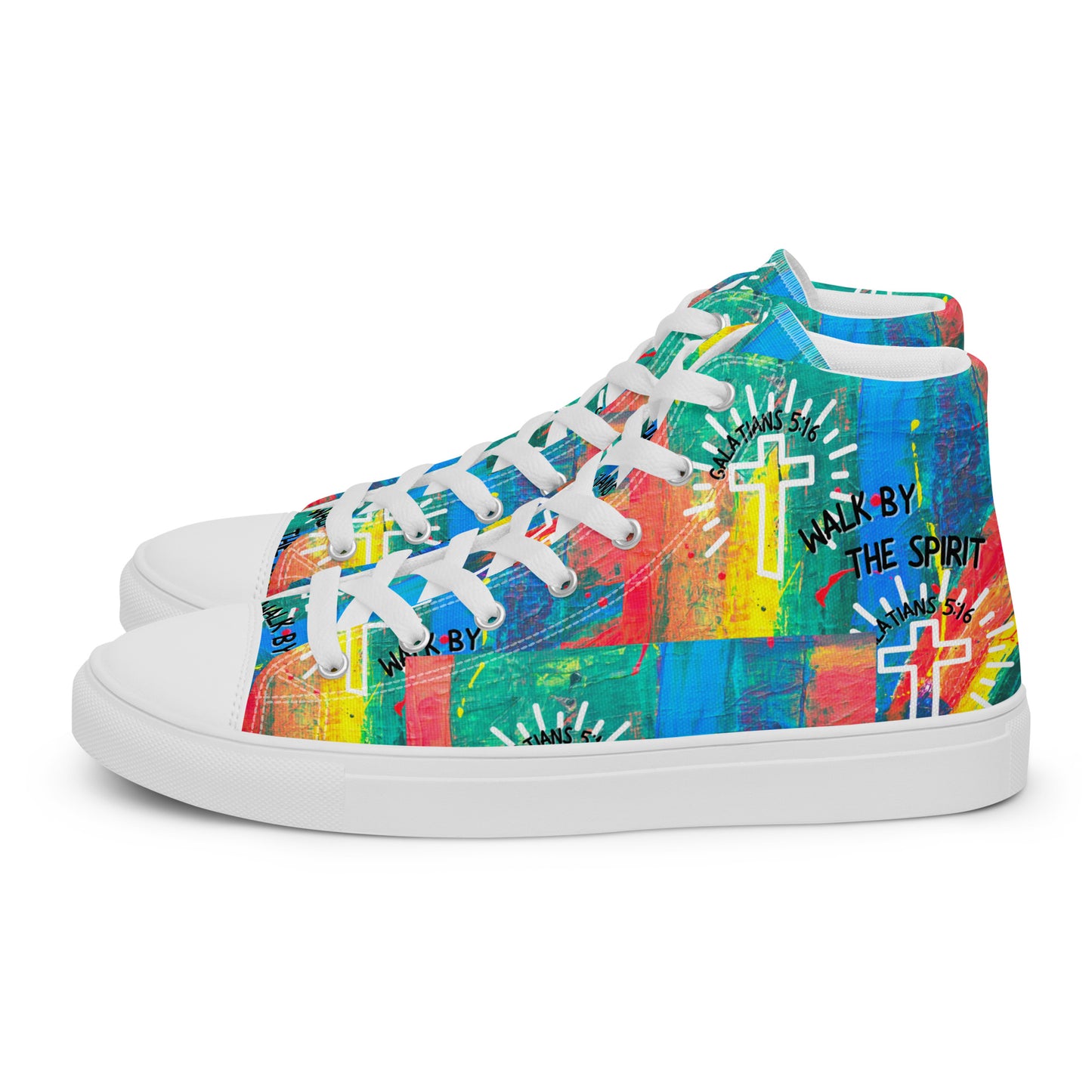 Walk by the Spirit – Galatians 5:16, Men’s high top canvas shoes