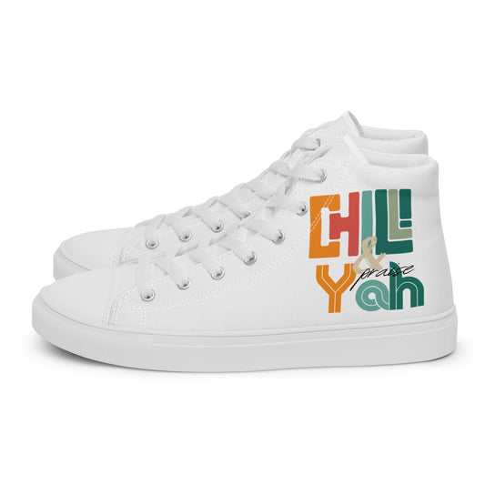 Chill and Praise Yah, Men’s high top canvas shoes