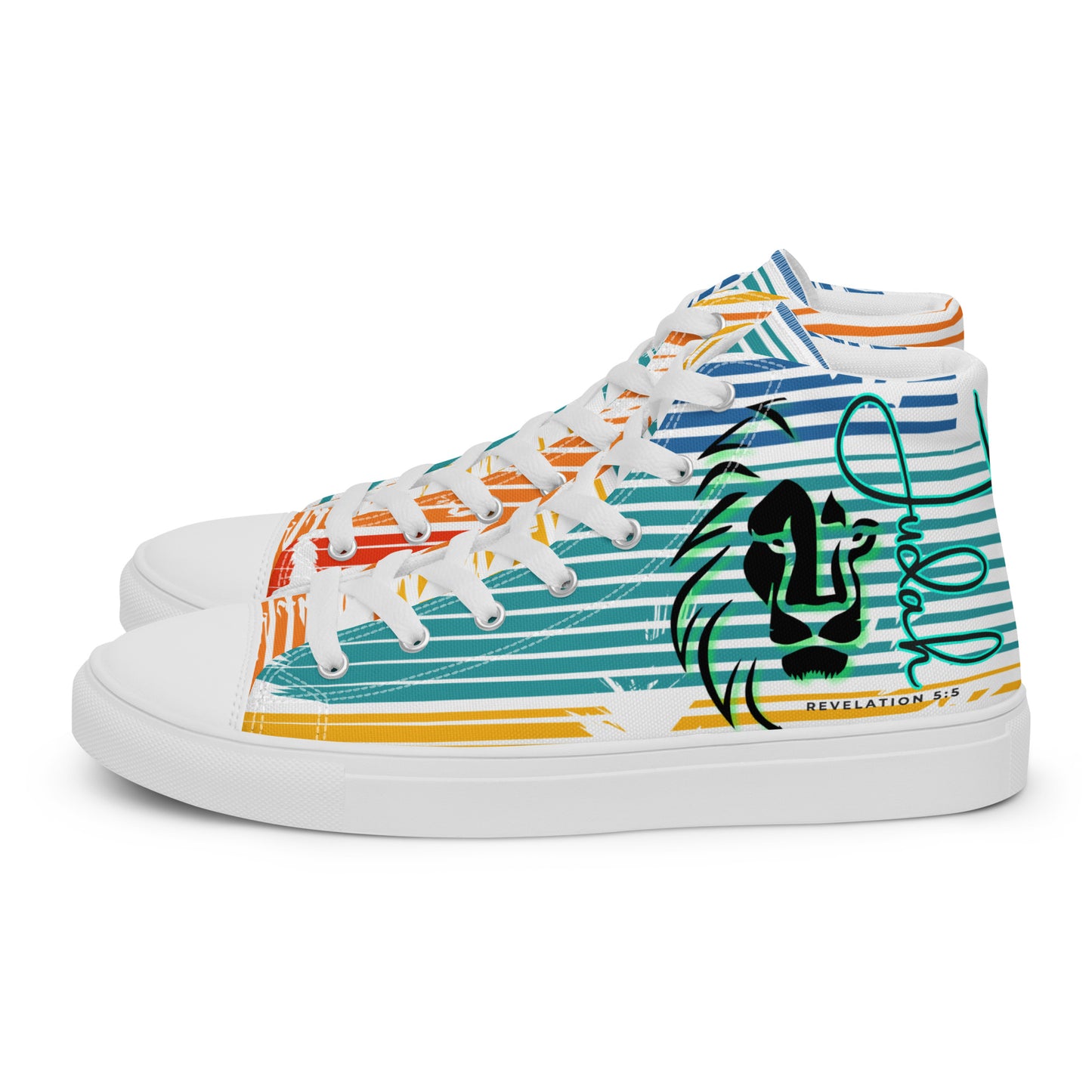 Lion of Judah – Revelations 5:5, Men’s high top canvas shoes