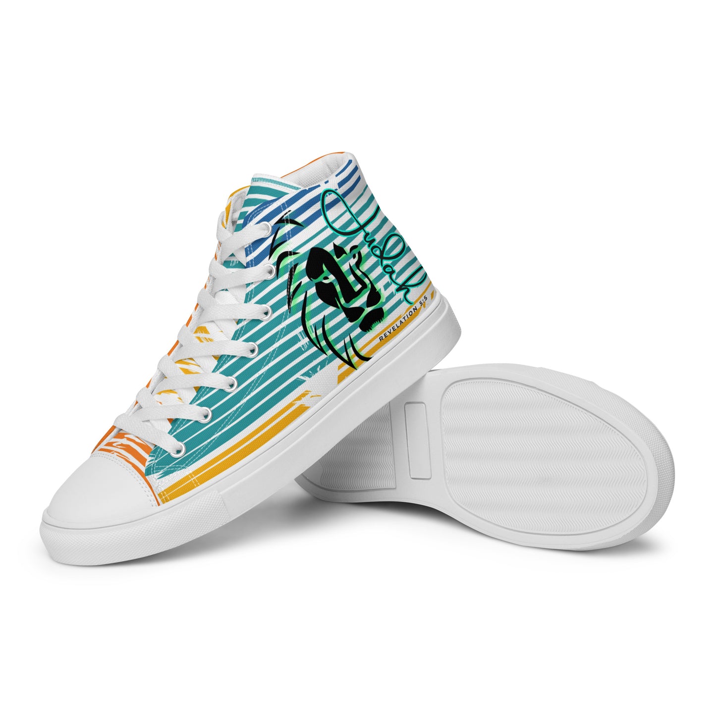 Lion of Judah – Revelations 5:5, Men’s high top canvas shoes