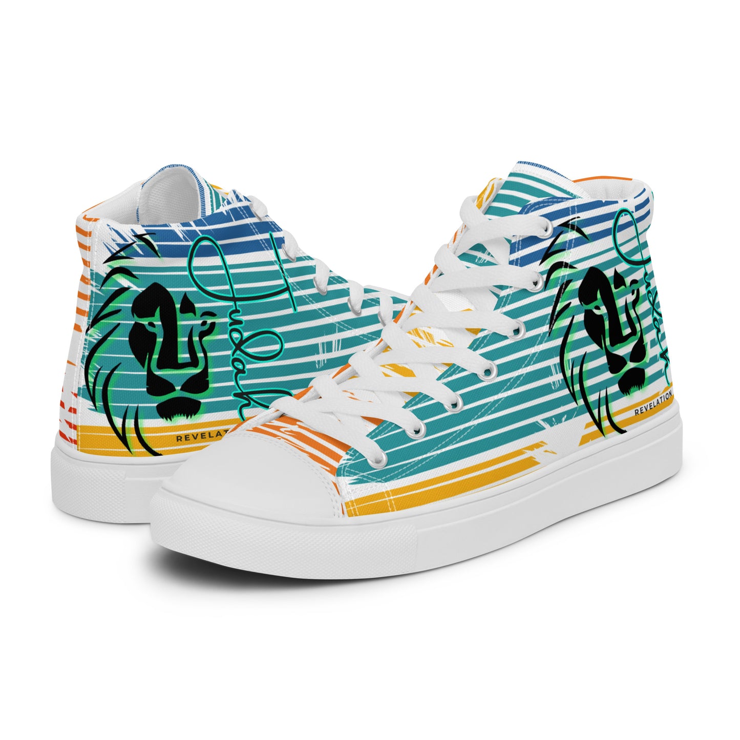 Lion of Judah – Revelations 5:5, Men’s high top canvas shoes