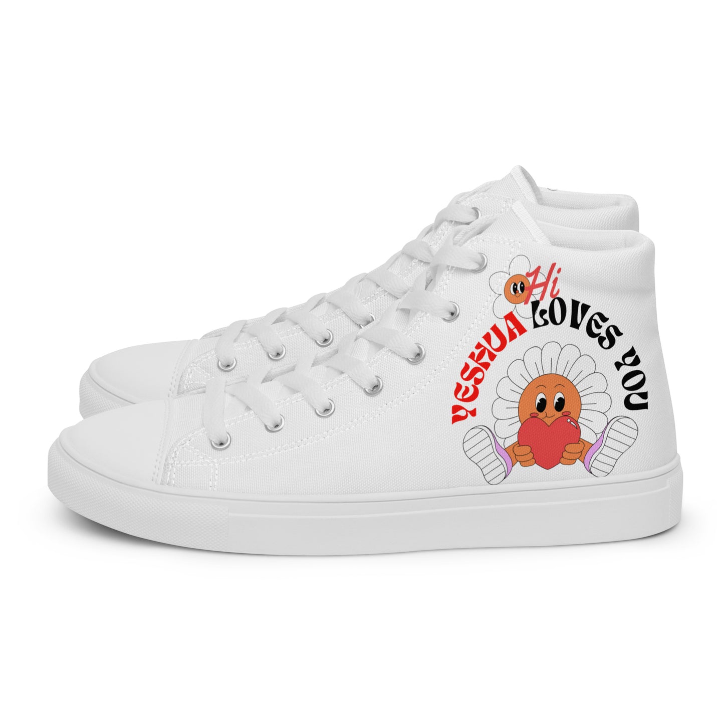 Yeshua Loves You, Men’s high top canvas shoes