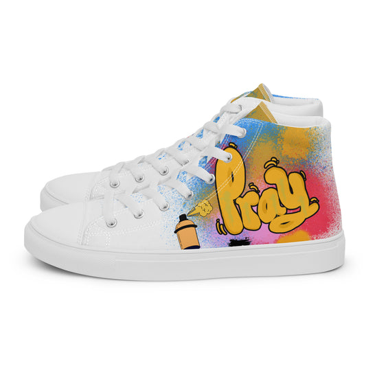 Pray, Men’s high top canvas shoes