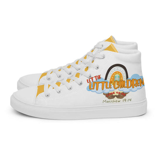 Let the Little Children Come to Me, Men’s high top canvas shoes