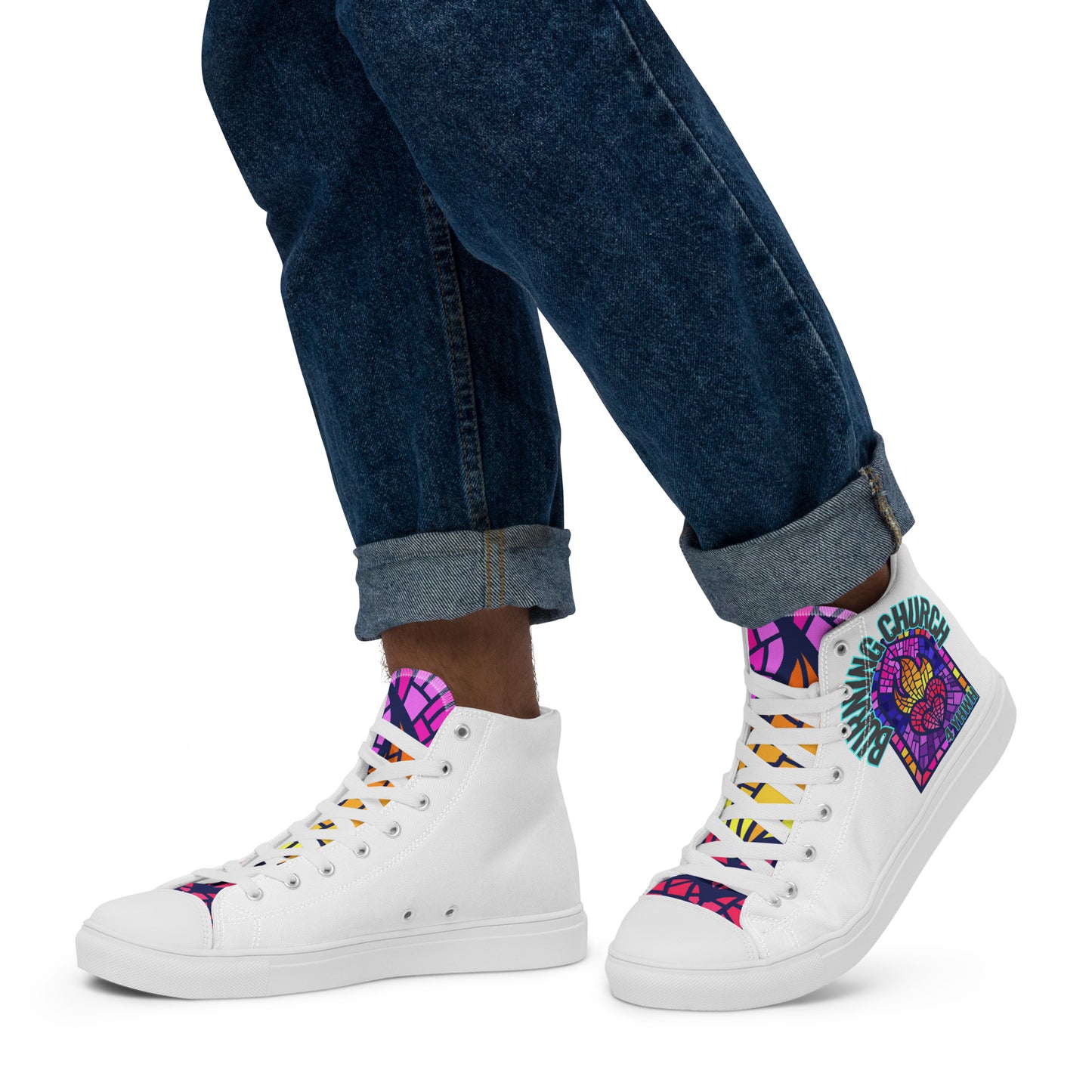 Hot Church for YHWH , Men’s high top canvas shoes