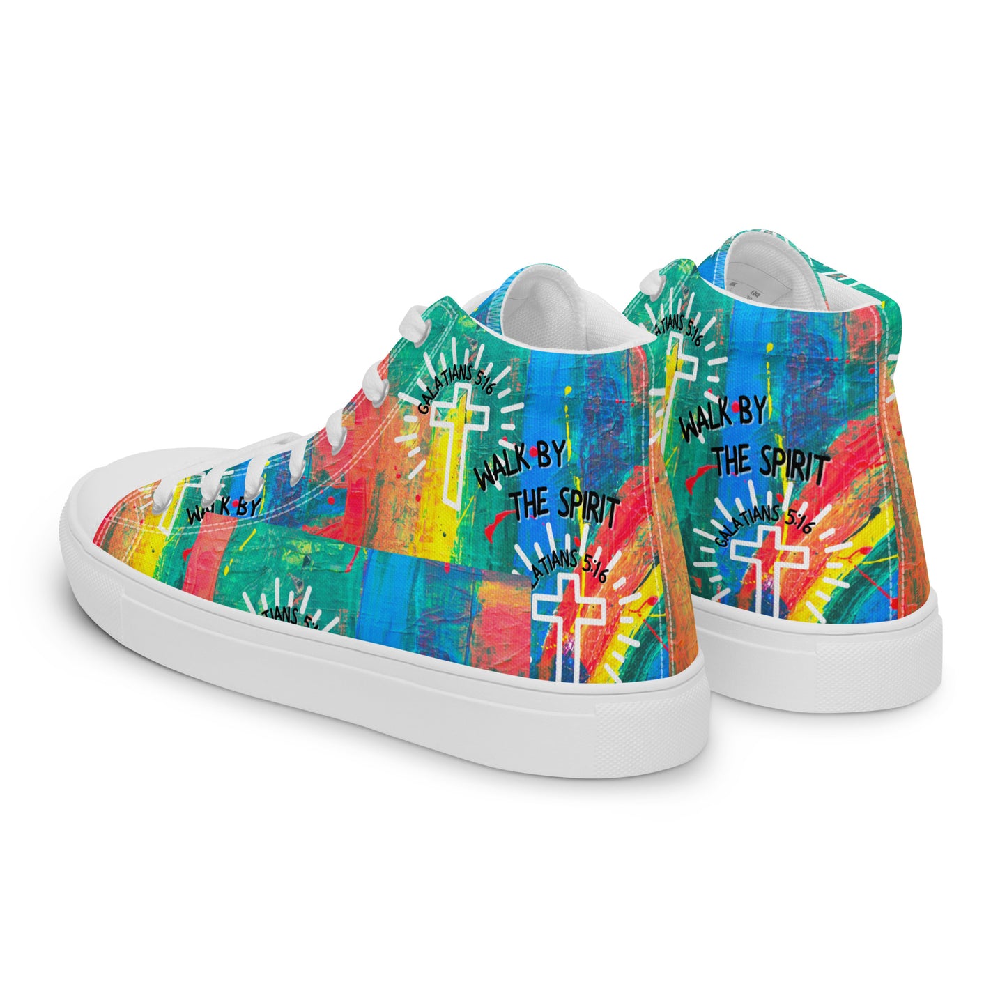 Walk by the Spirit – Galatians 5:16, Men’s high top canvas shoes