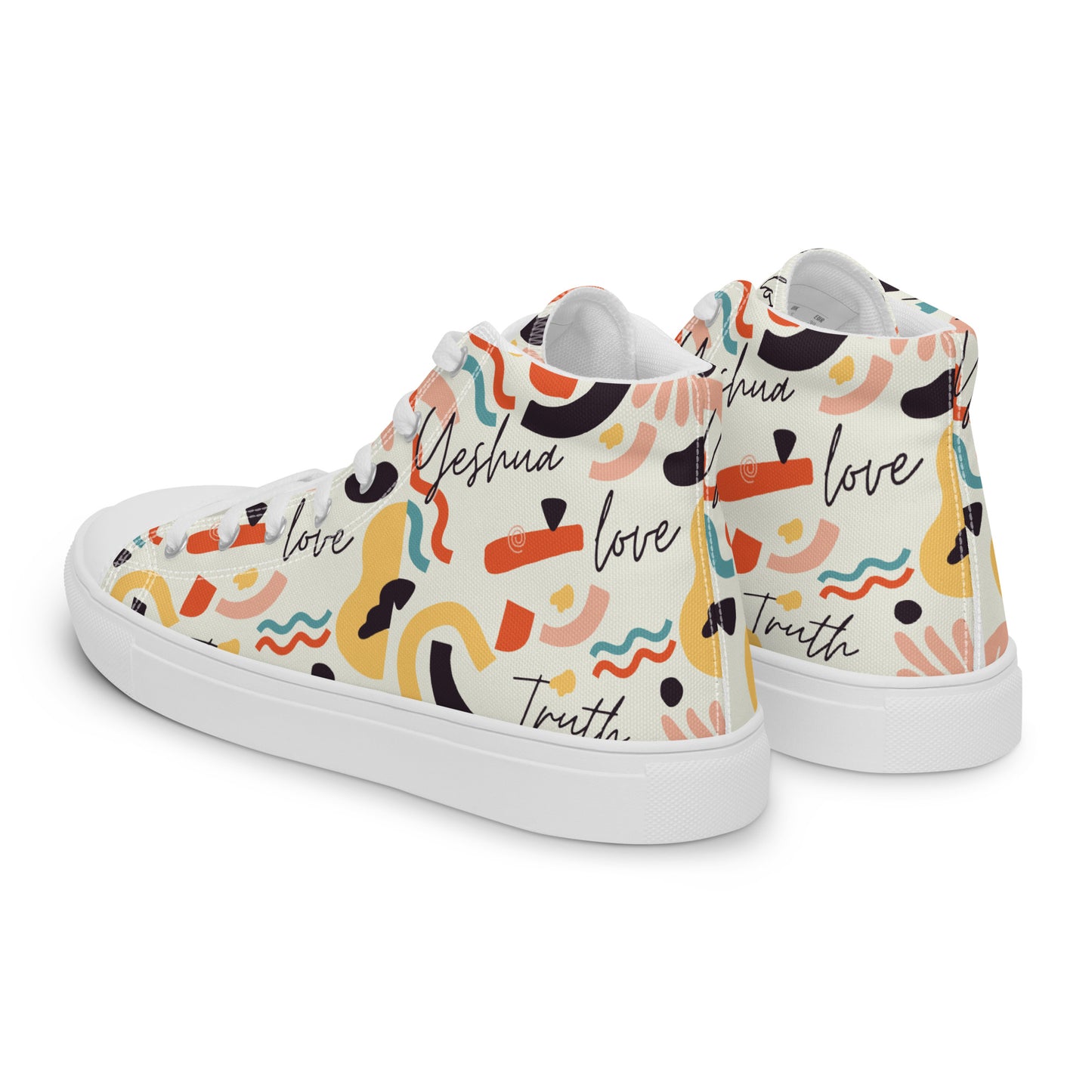 Yeshua, Love, Truth, Men’s high top canvas shoes