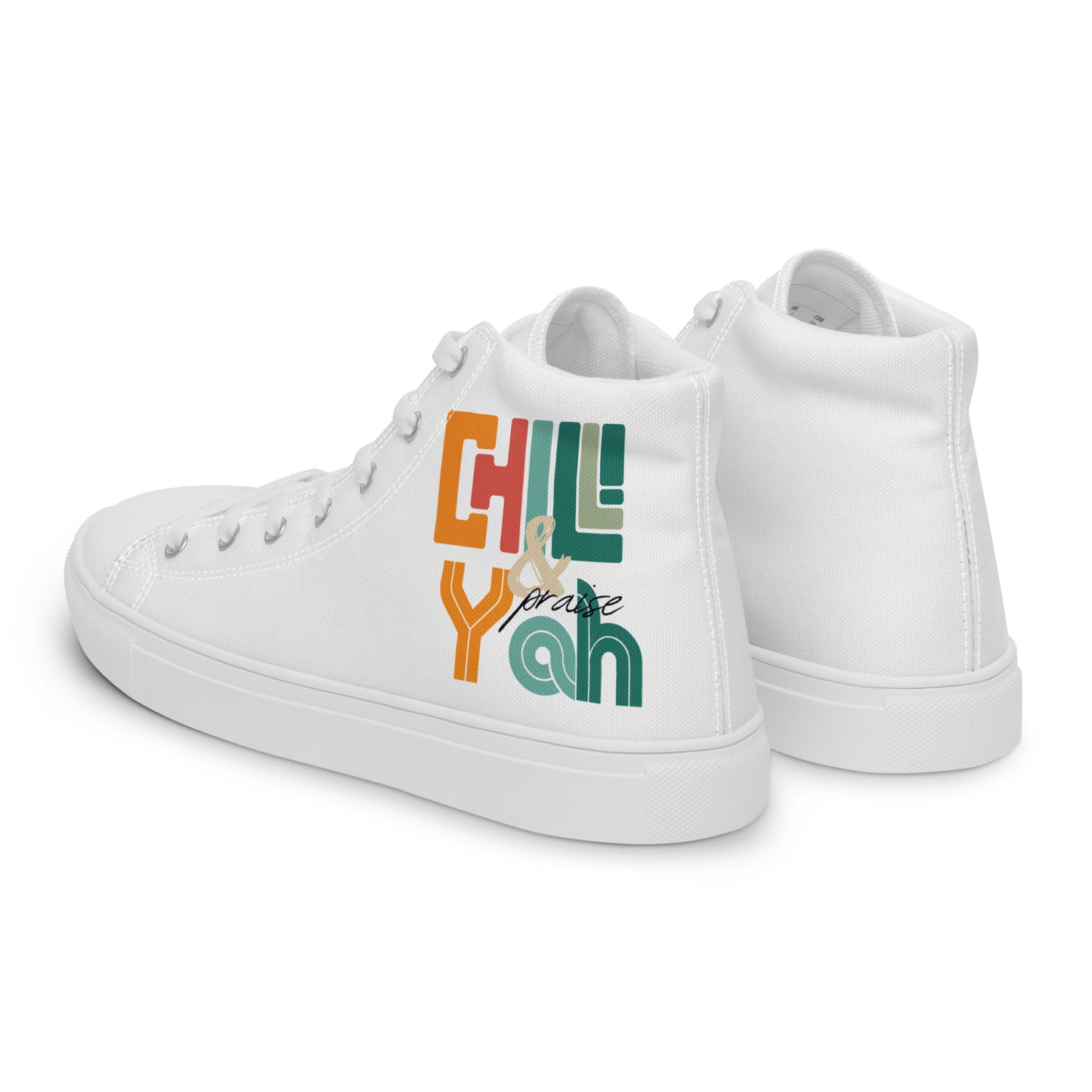 Chill and Praise Yah, Men’s high top canvas shoes