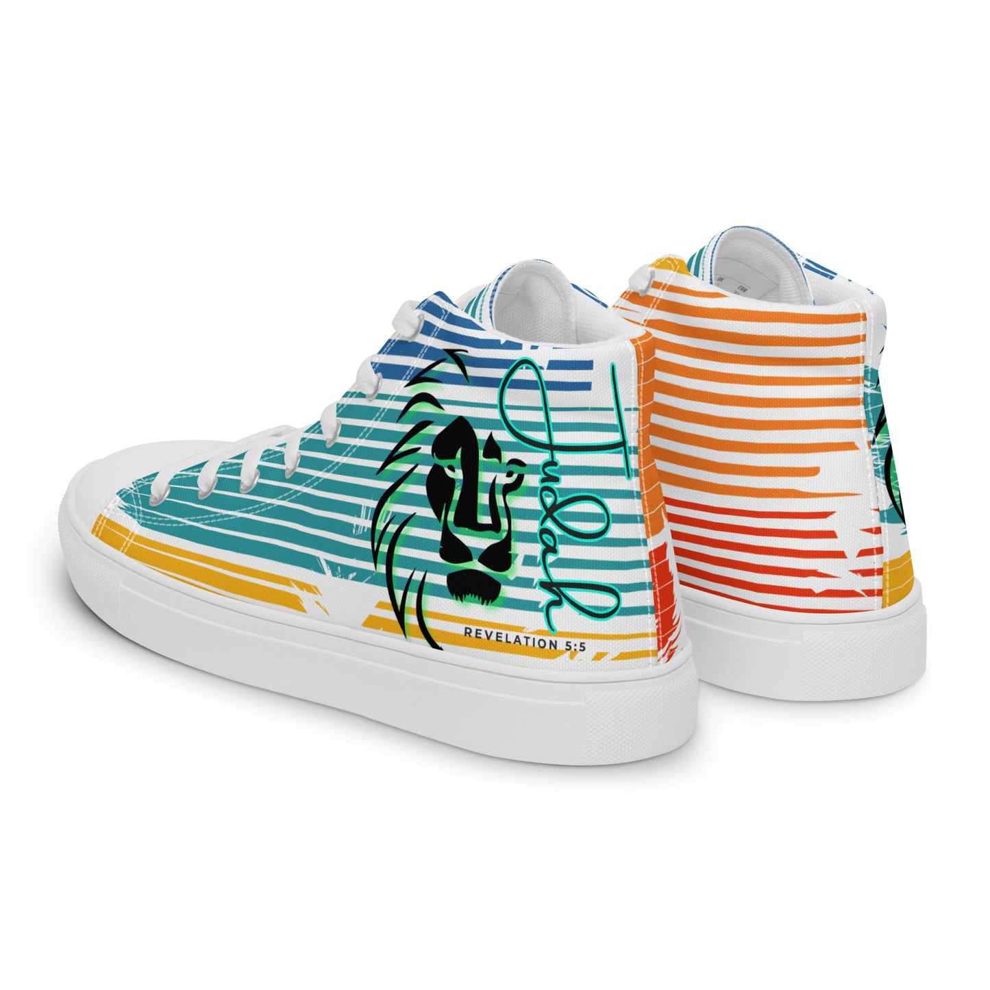 Lion of Judah – Revelations 5:5, Men’s high top canvas shoes