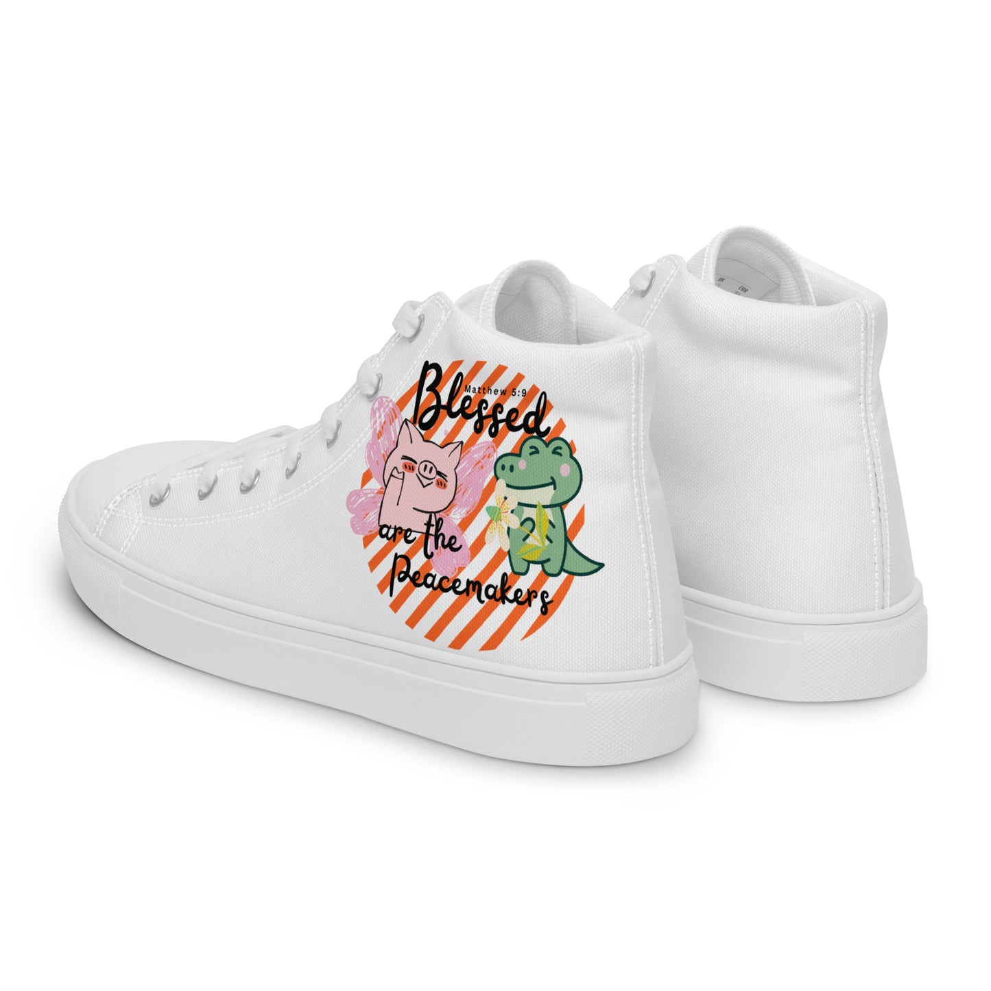 Blessed Are the Peacemakers , Men’s high top canvas shoes