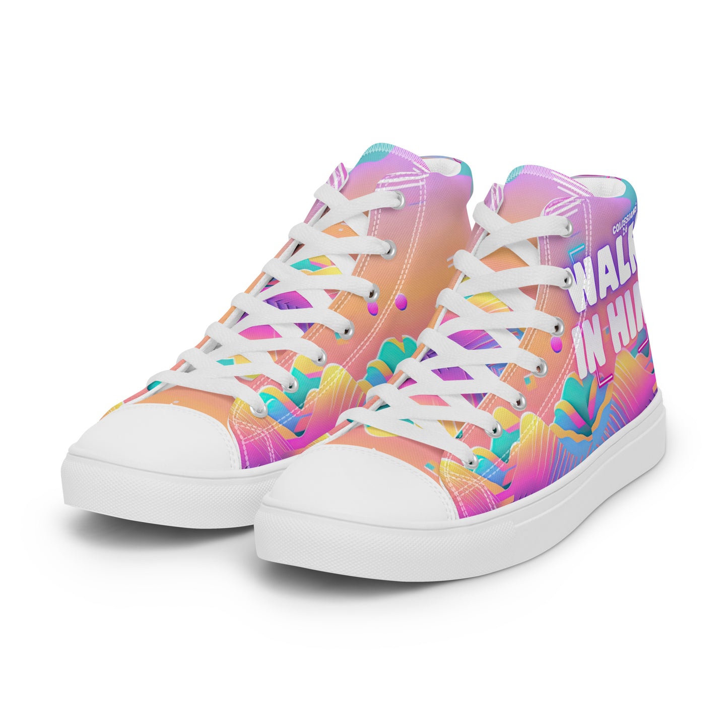 Walk in Him – Colossians 2:6, Men’s high top canvas shoes