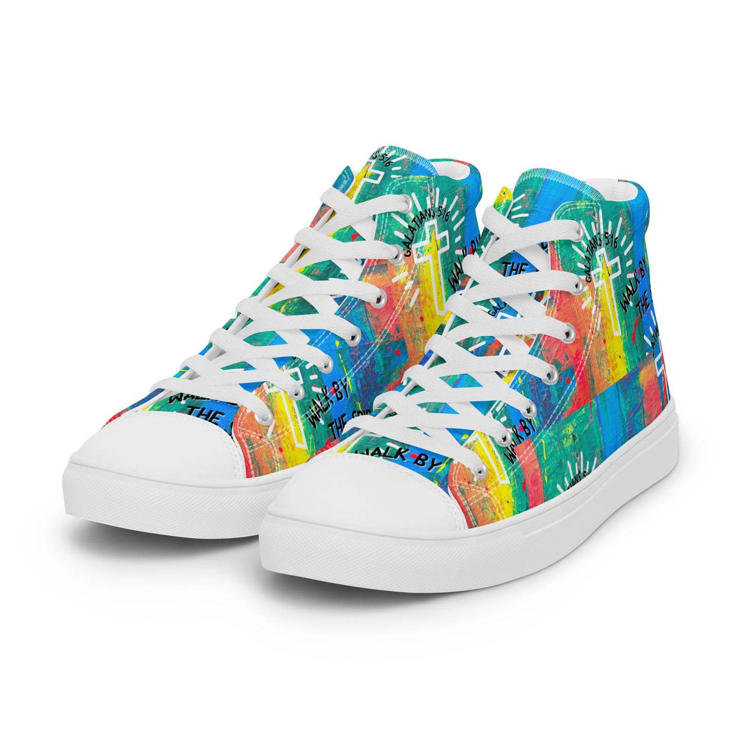 Walk by the Spirit – Galatians 5:16, Men’s high top canvas shoes