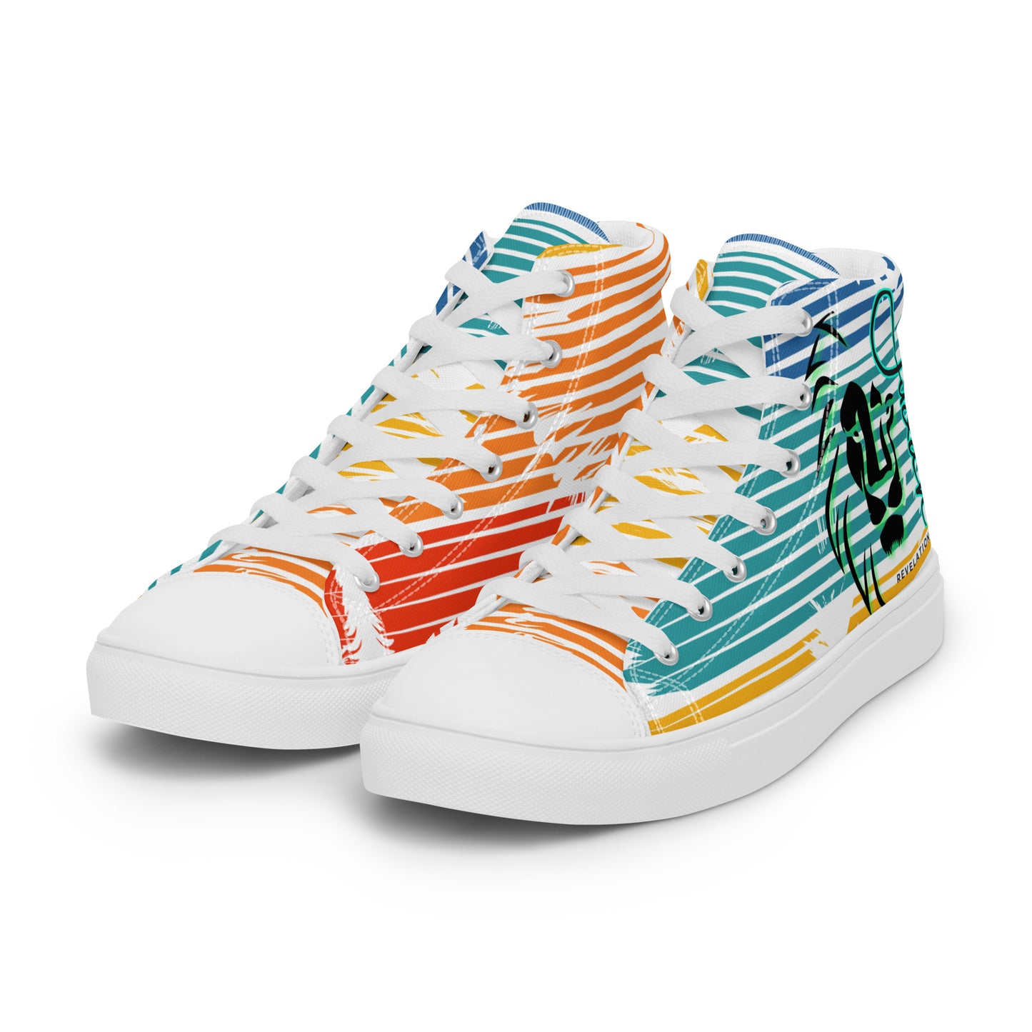 Lion of Judah – Revelations 5:5, Men’s high top canvas shoes