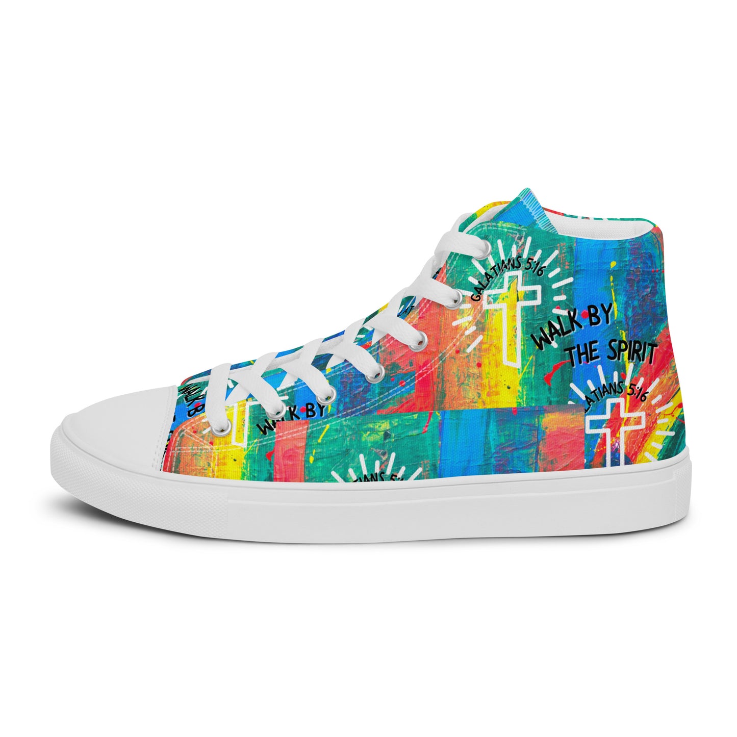 Walk by the Spirit – Galatians 5:16, Men’s high top canvas shoes