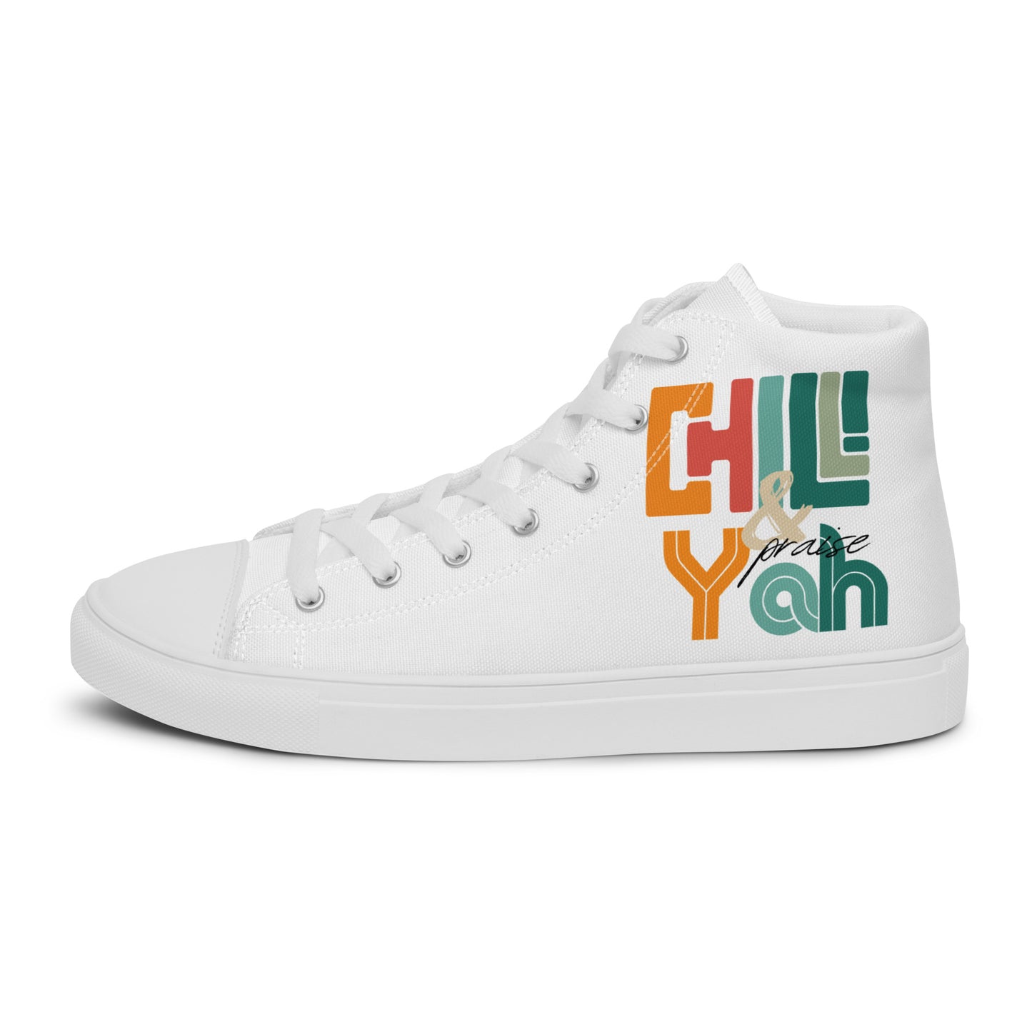 Chill and Praise Yah, Men’s high top canvas shoes