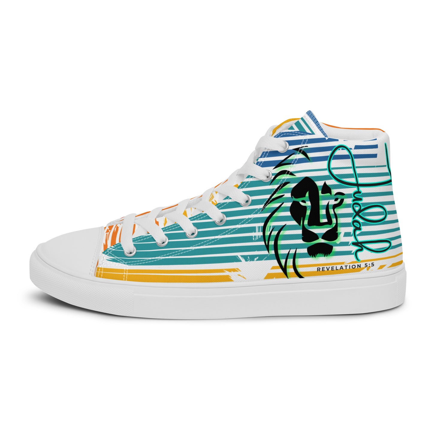 Lion of Judah – Revelations 5:5, Men’s high top canvas shoes