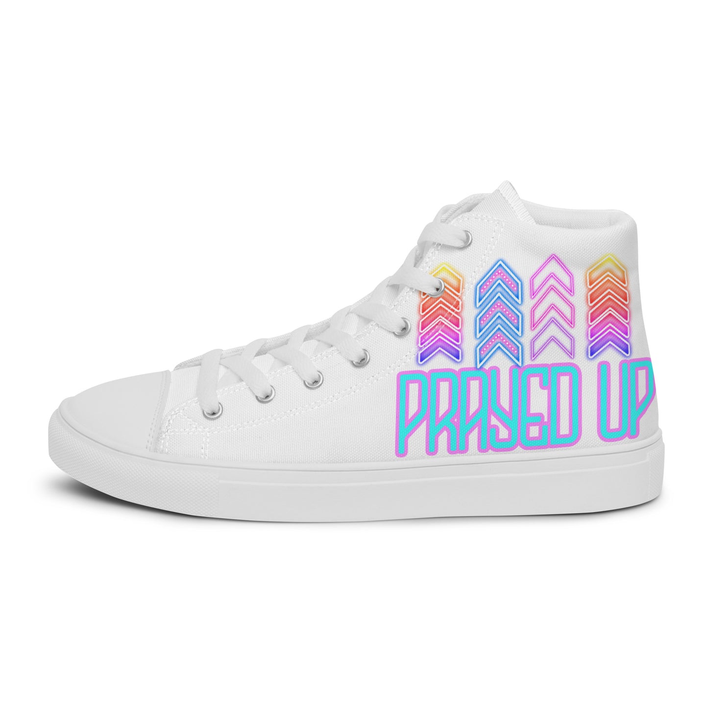 Prayed Up, Men’s high top canvas shoes