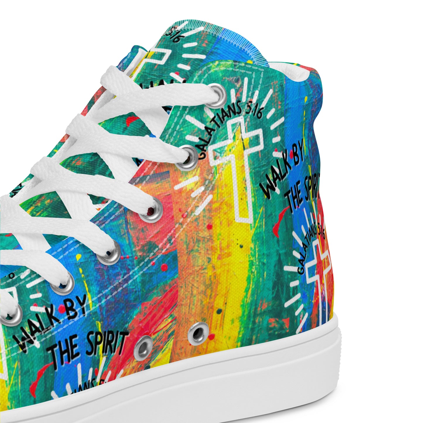 Walk by the Spirit – Galatians 5:16, Men’s high top canvas shoes