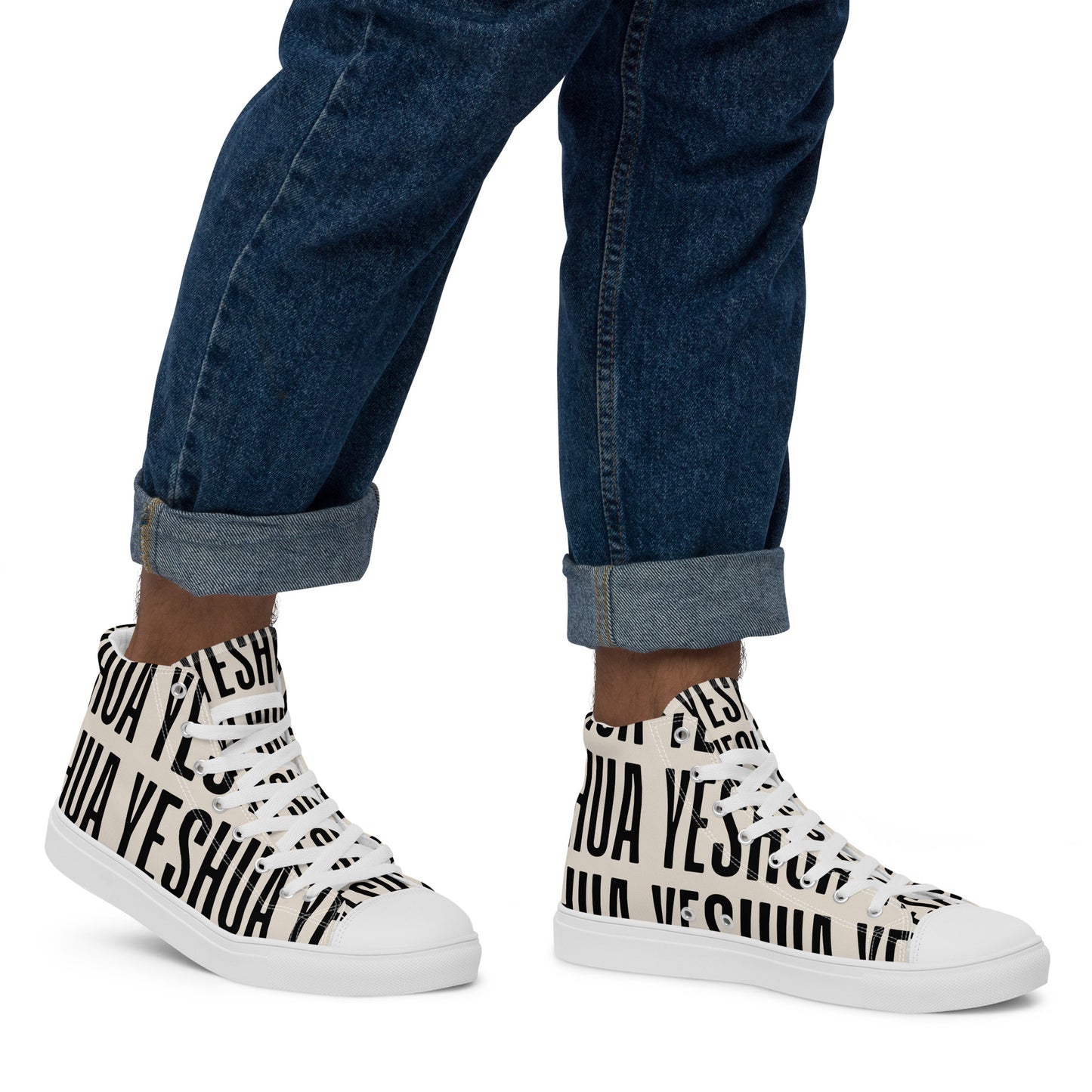 Yeshua – John 14:6, Men’s high top canvas shoes