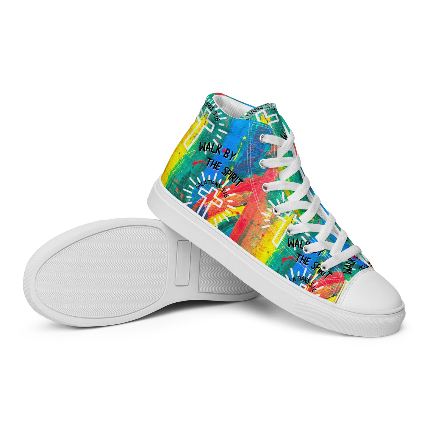 Walk by the Spirit – Galatians 5:16, Men’s high top canvas shoes