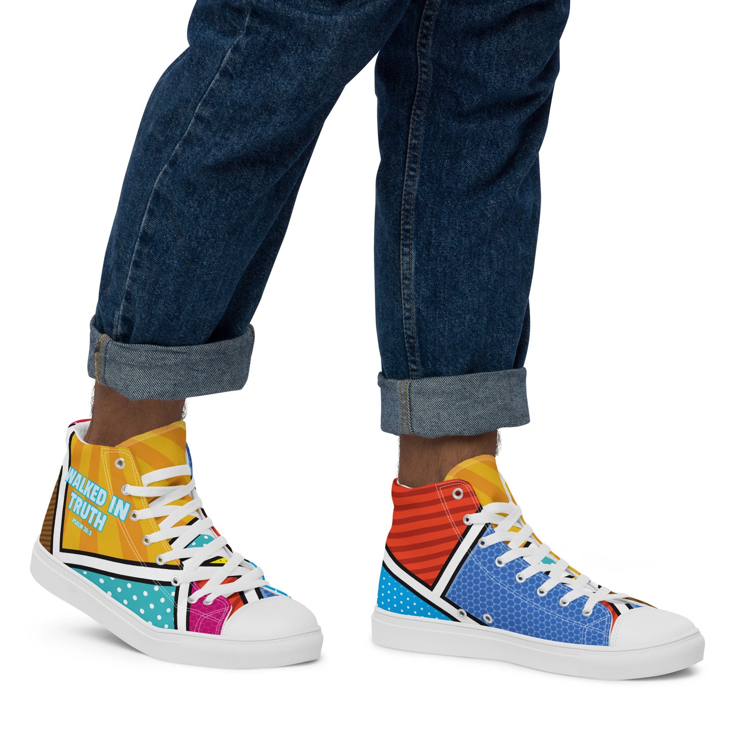 Walk in Truth – 3 John 1:4, Men’s high top canvas shoes