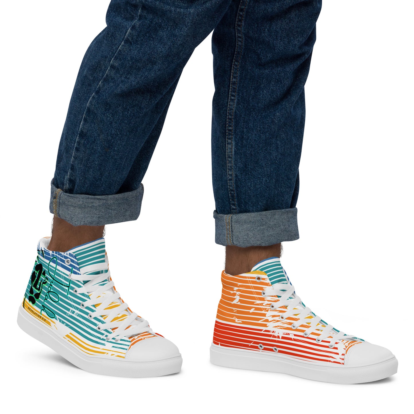 Lion of Judah – Revelations 5:5, Men’s high top canvas shoes