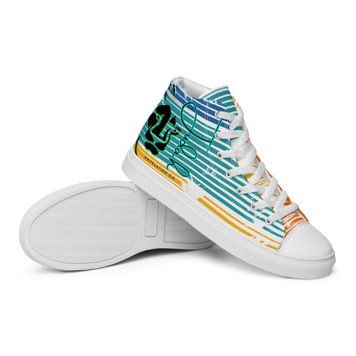 Lion of Judah – Revelations 5:5, Men’s high top canvas shoes