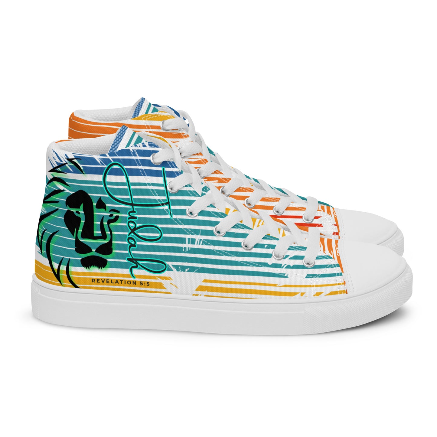 Lion of Judah – Revelations 5:5, Men’s high top canvas shoes