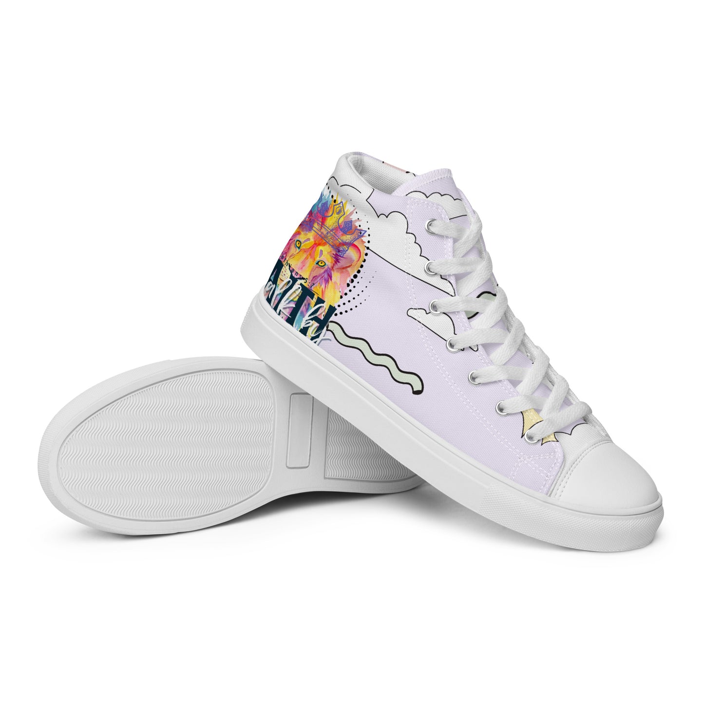 We Walk in the Light – 1 John 1:7, Men’s high top canvas shoes