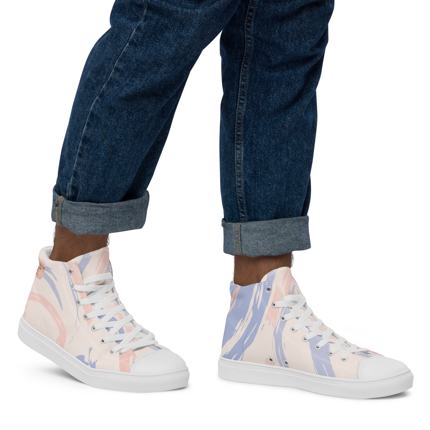 We Walk in the Light – 1 John 1:7, Men’s high top canvas shoes