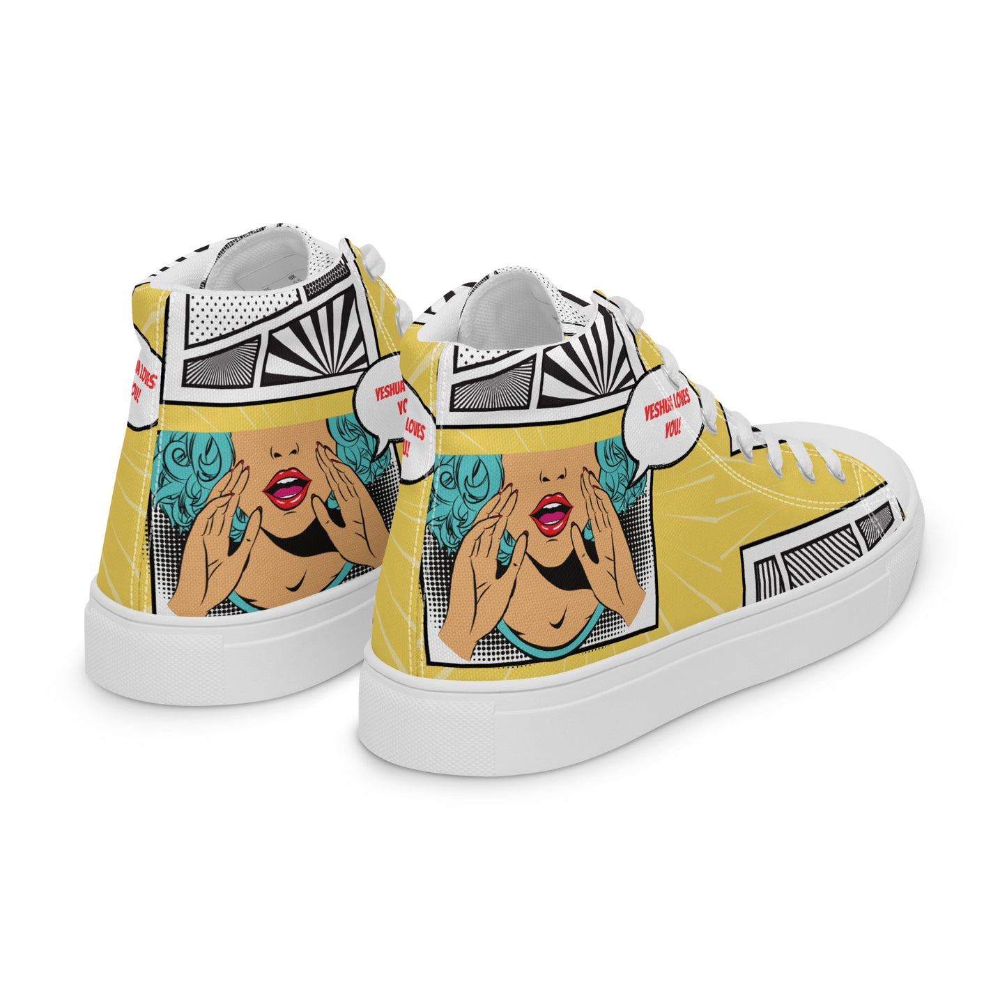 Yeshua Loves You – John 15:9, Men’s high top canvas shoes