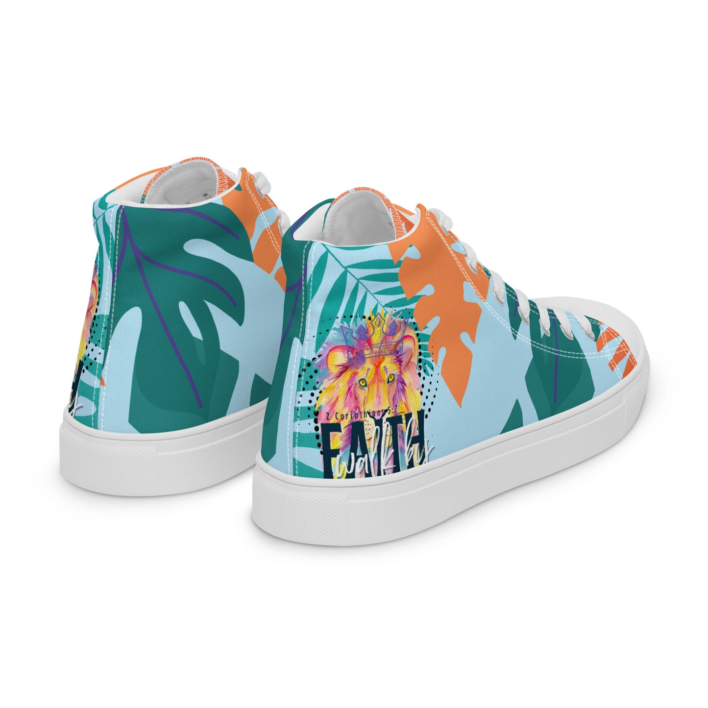 We Walk in the Light – 1 John 1:7, Men’s high top canvas shoes