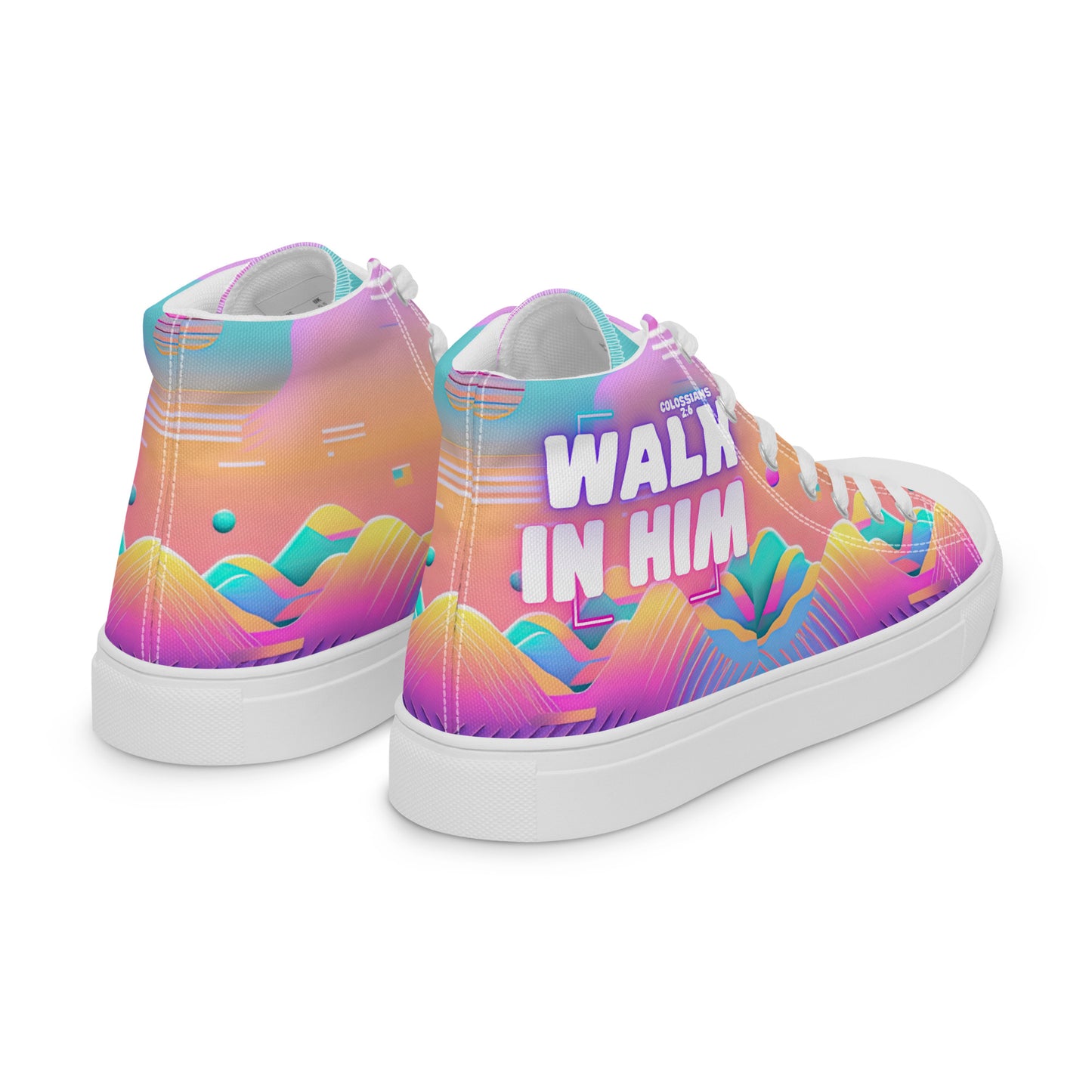 Walk in Him – Colossians 2:6, Men’s high top canvas shoes