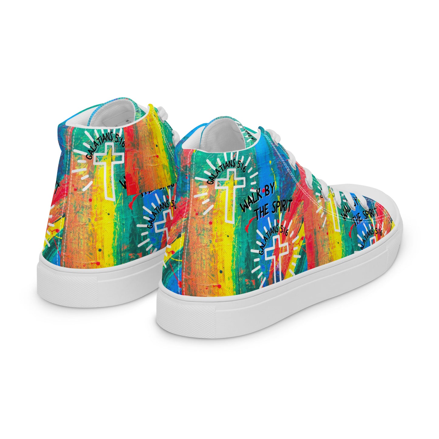 Walk by the Spirit – Galatians 5:16, Men’s high top canvas shoes