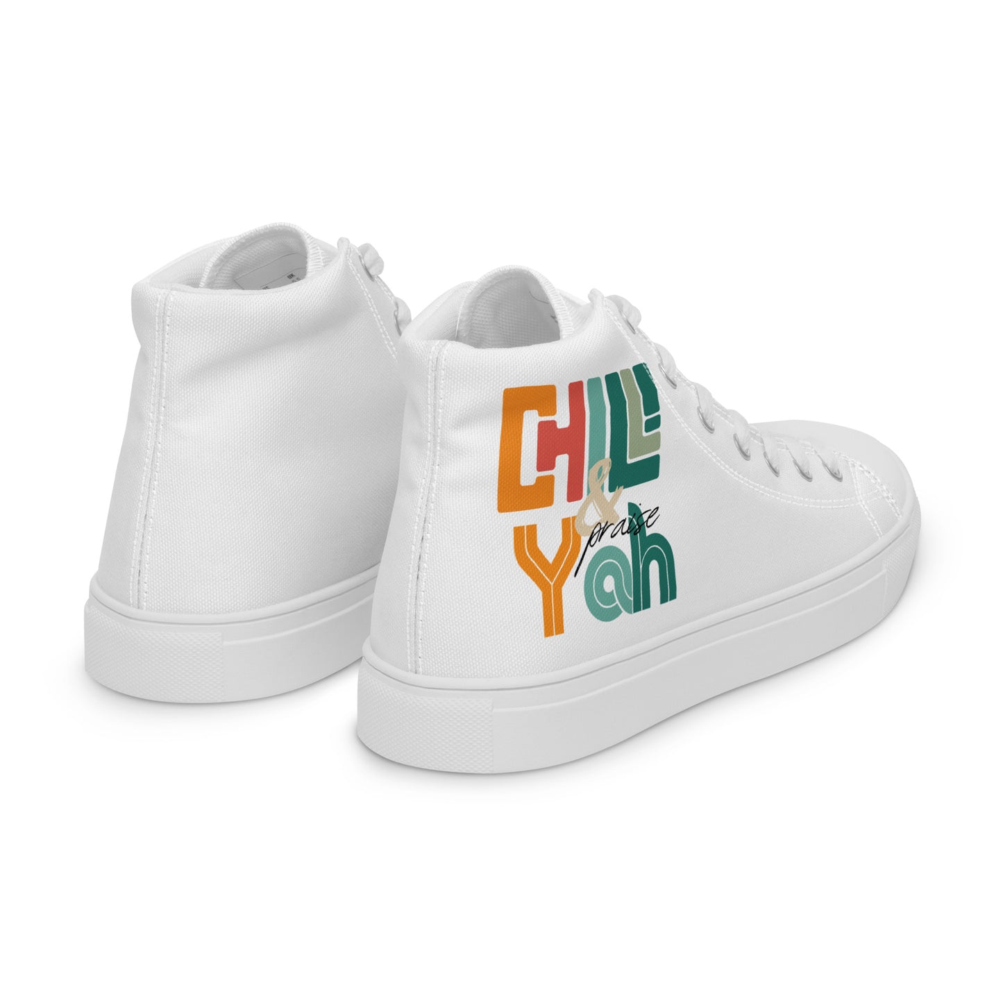 Chill and Praise Yah, Men’s high top canvas shoes