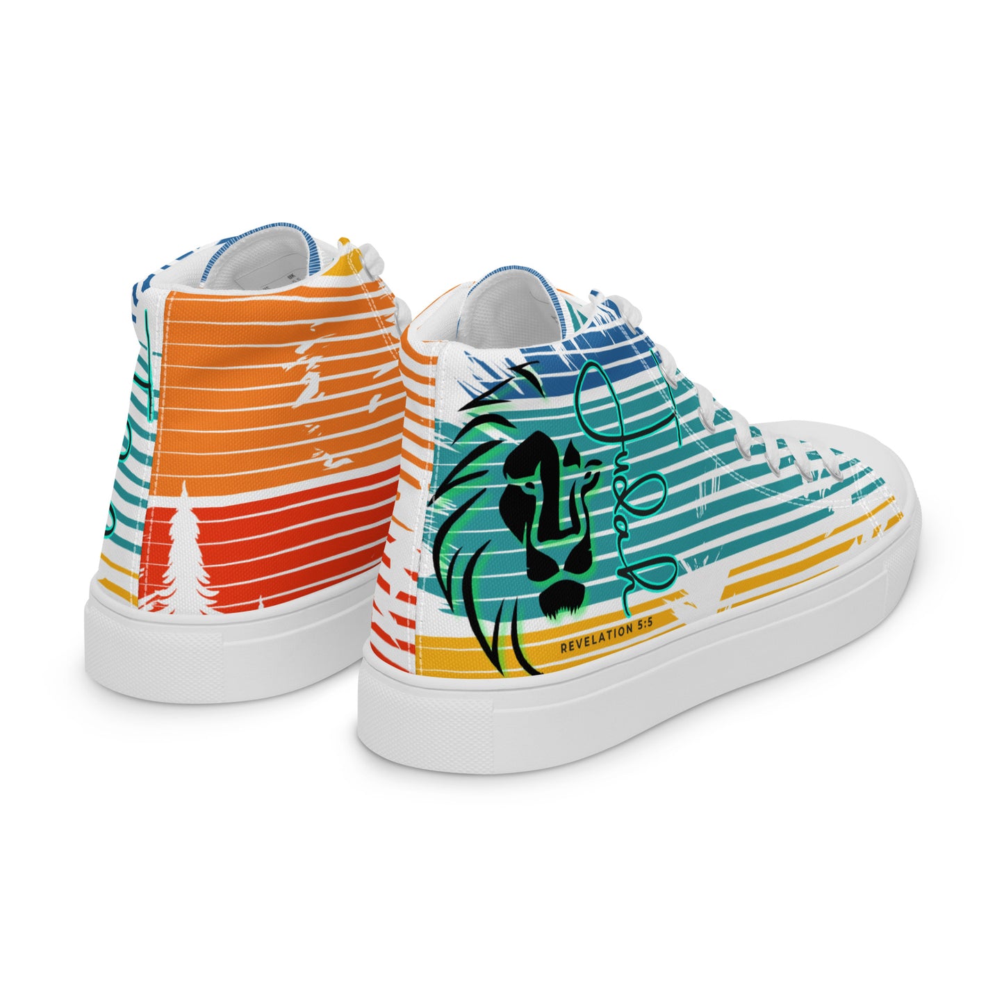 Lion of Judah – Revelations 5:5, Men’s high top canvas shoes