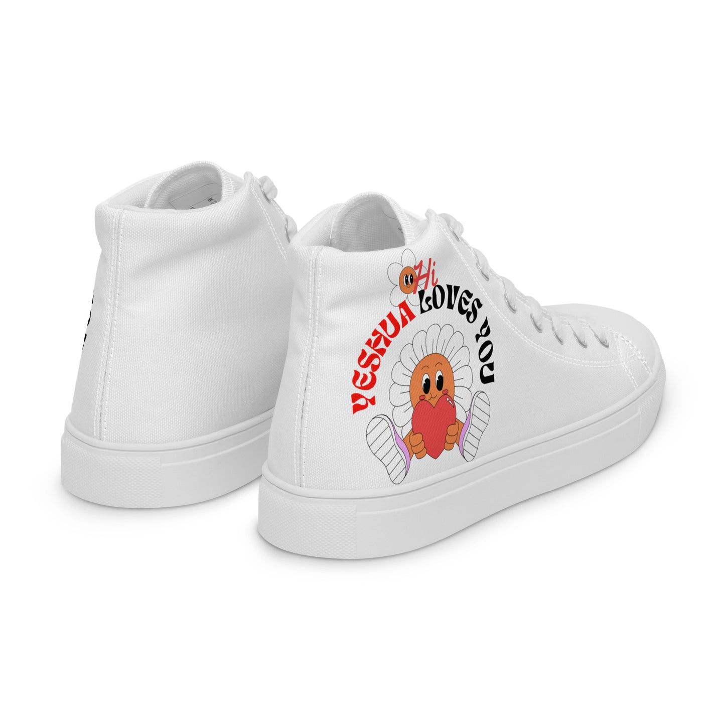 Yeshua Loves You, Men’s high top canvas shoes