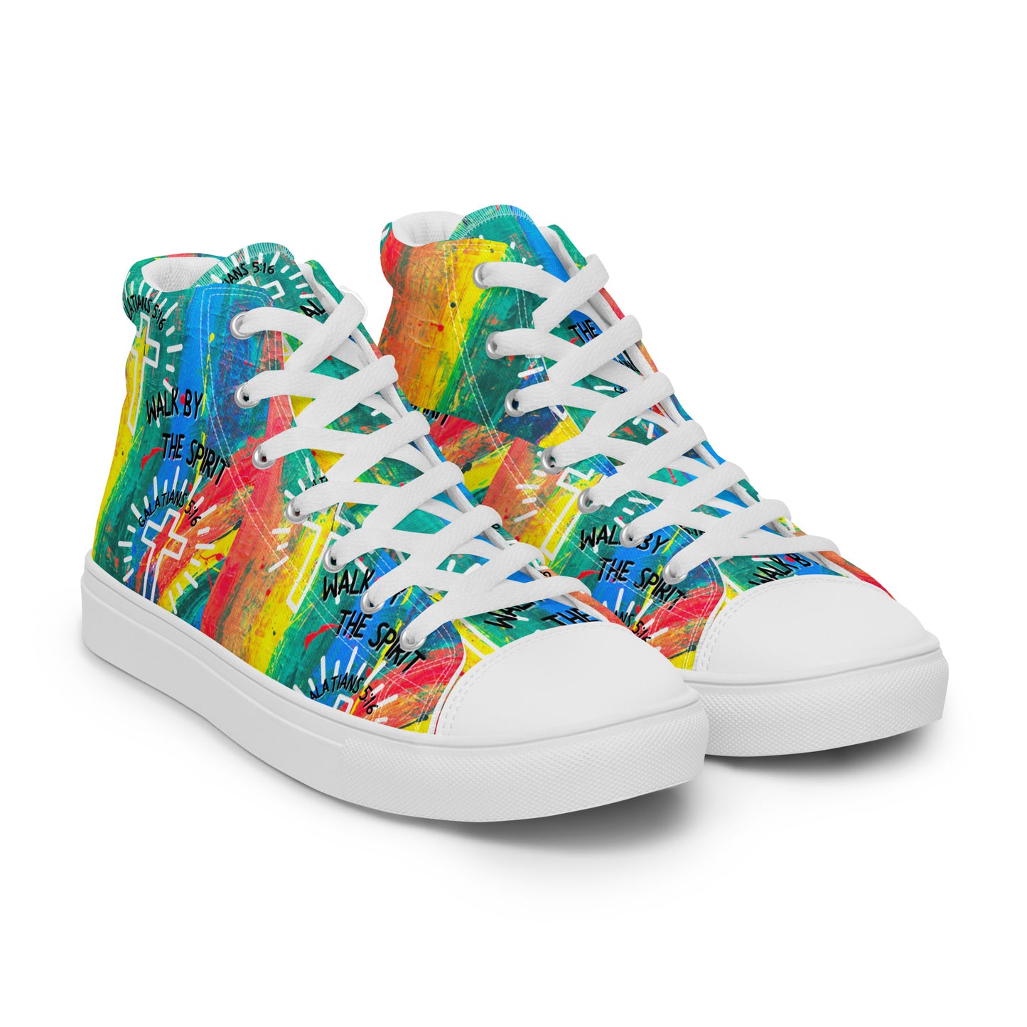 Walk by the Spirit – Galatians 5:16, Men’s high top canvas shoes