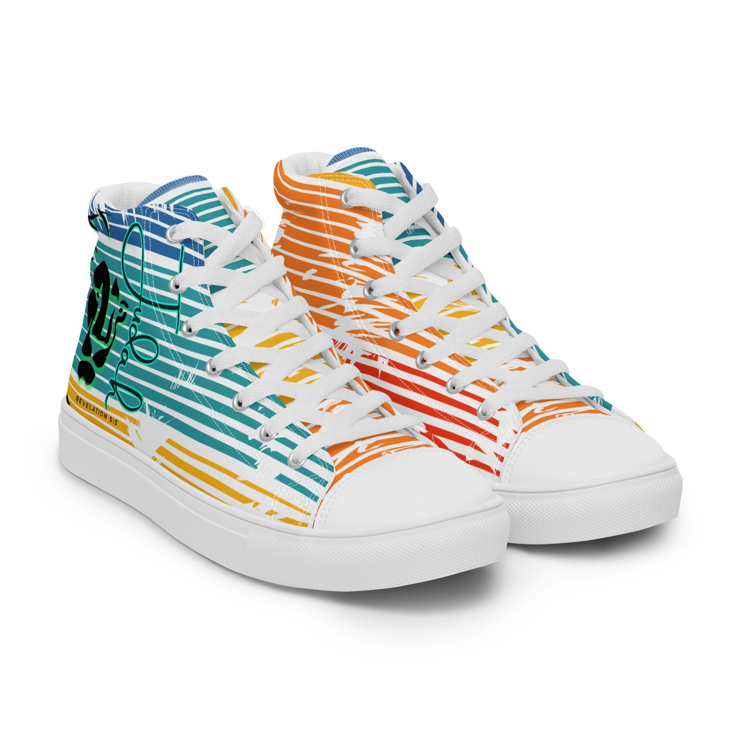 Lion of Judah – Revelations 5:5, Men’s high top canvas shoes