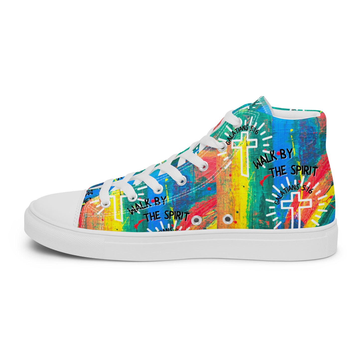 Walk by the Spirit – Galatians 5:16, Men’s high top canvas shoes