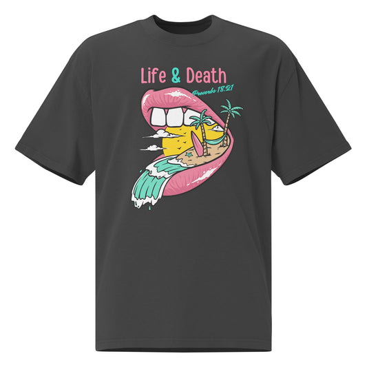 Life and death, Proverbs 18:21, Oversized faded t-shirt