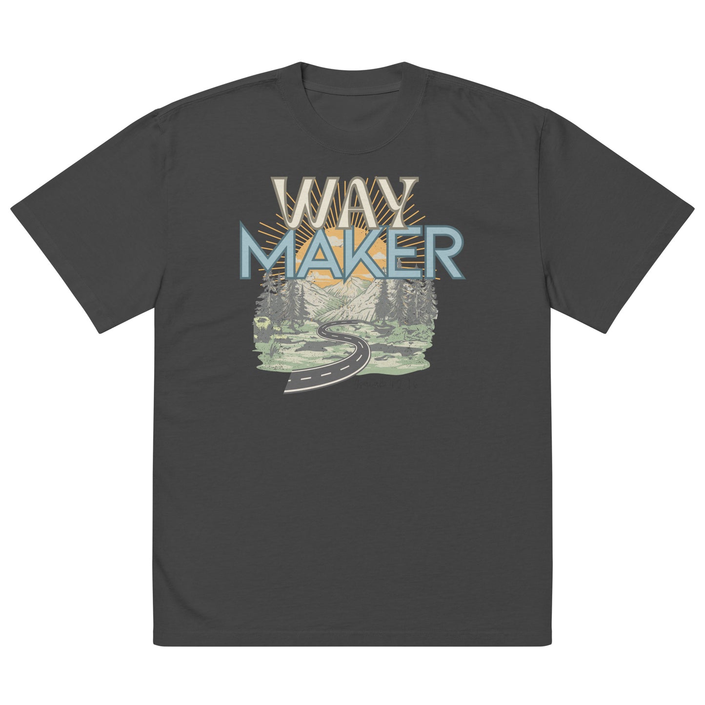 Way Maker - Isaiah 42:16, Oversized faded t-shirt