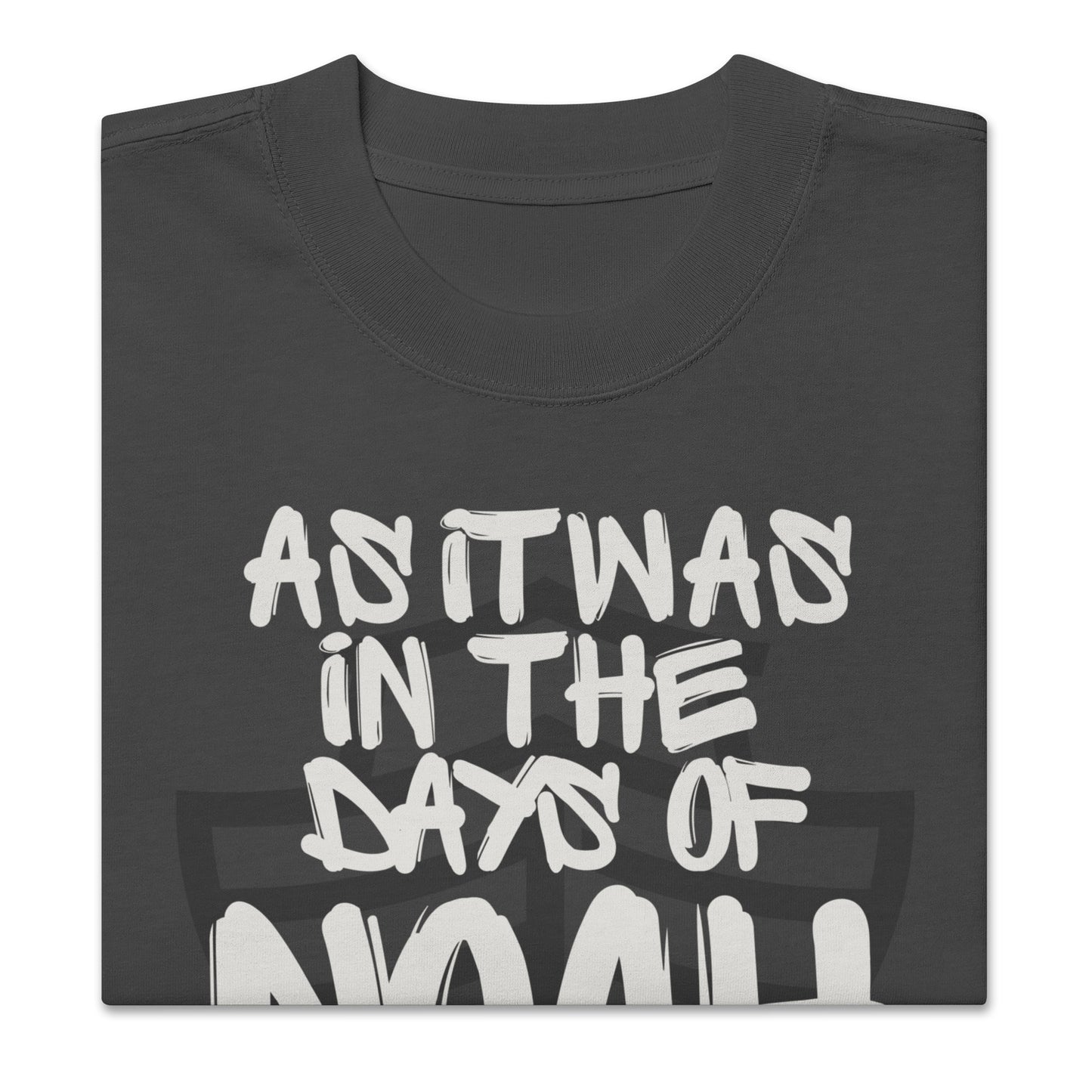 As It Was in the Days of Noah - Matthew 24:37 Oversized faded t-shirt