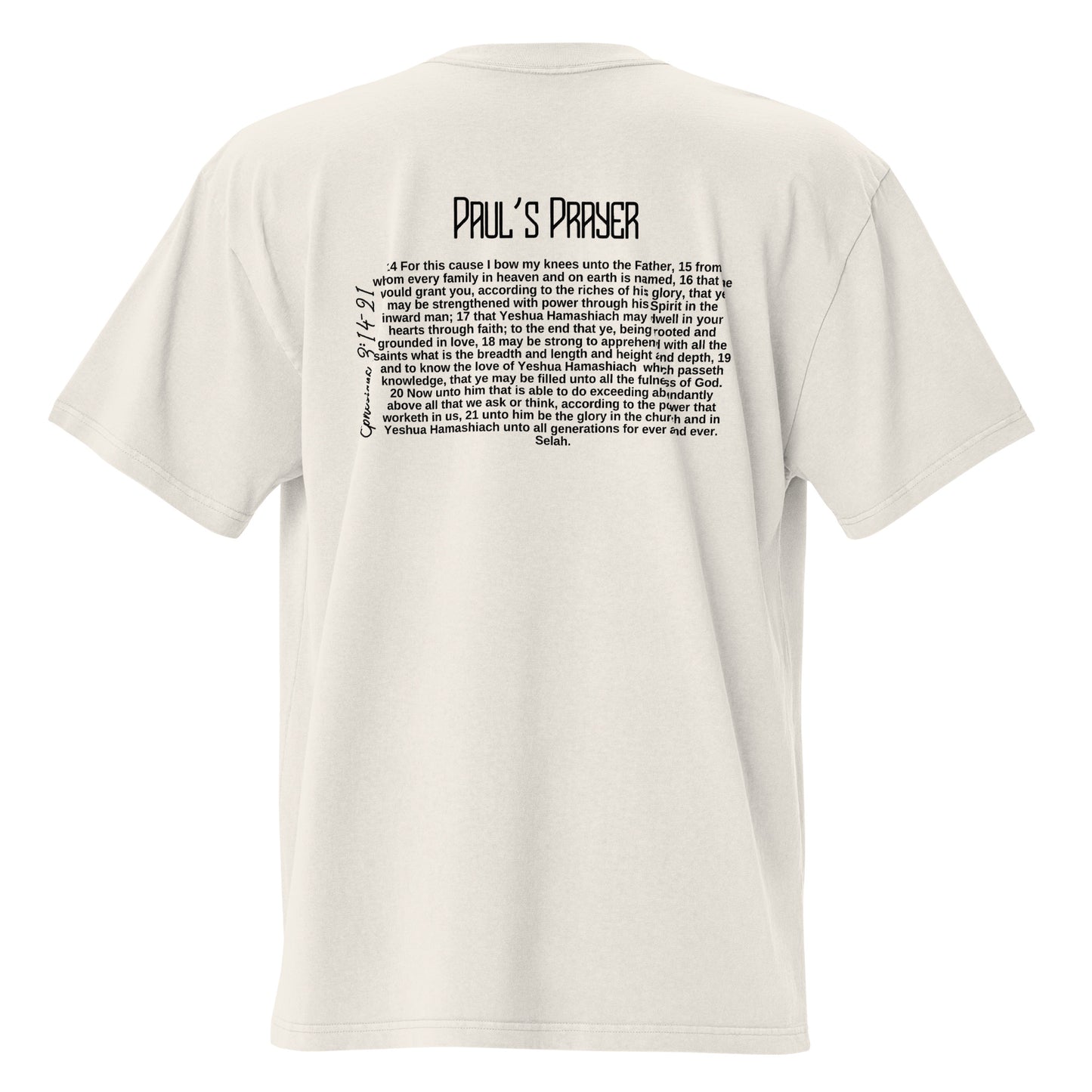 Paul's Prayer from Ephesians", Oversized faded t-shirt