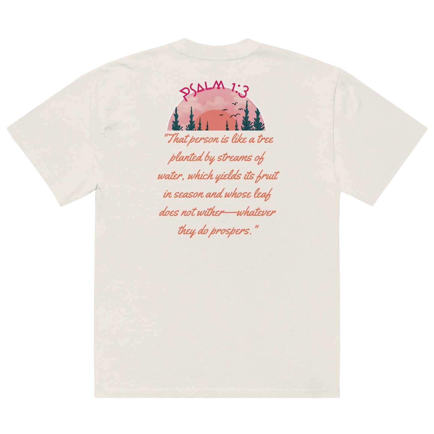 Prosperous Faith, Psalms 1:3, Oversized faded t-shirt