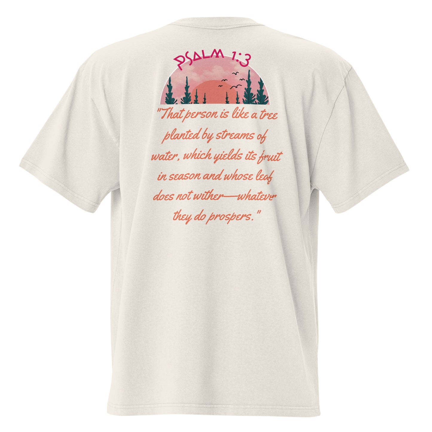 Prosperous Faith, Psalms 1:3, Oversized faded t-shirt