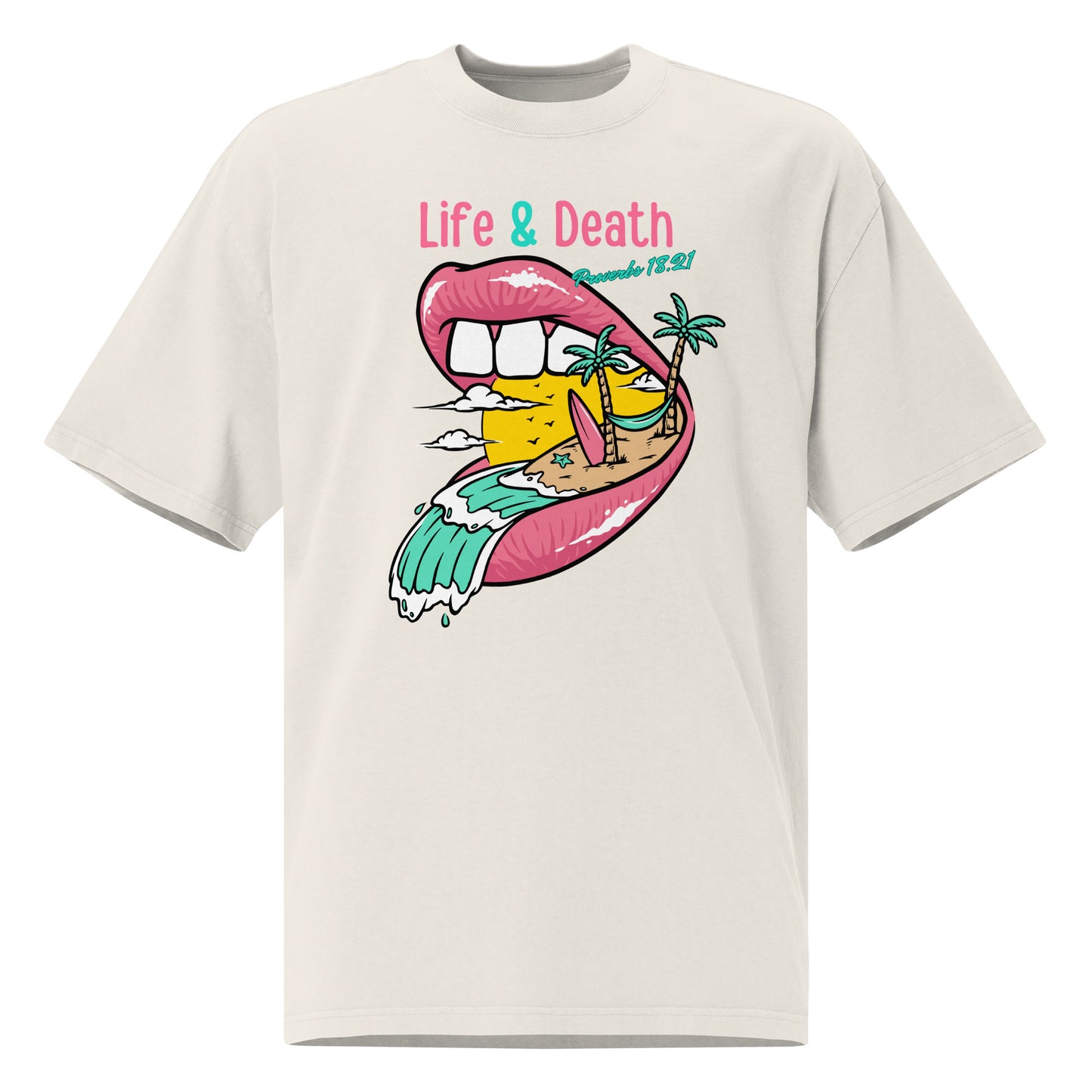 Life and death, Proverbs 18:21, Oversized faded t-shirt