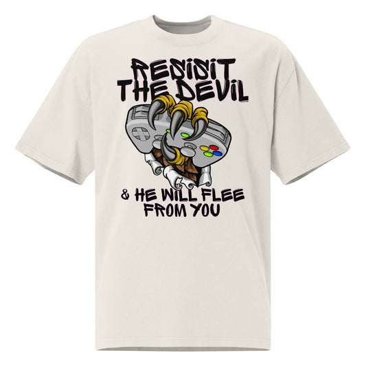 Resist the Devil, Isaiah 11:7, Oversized faded t-shirt