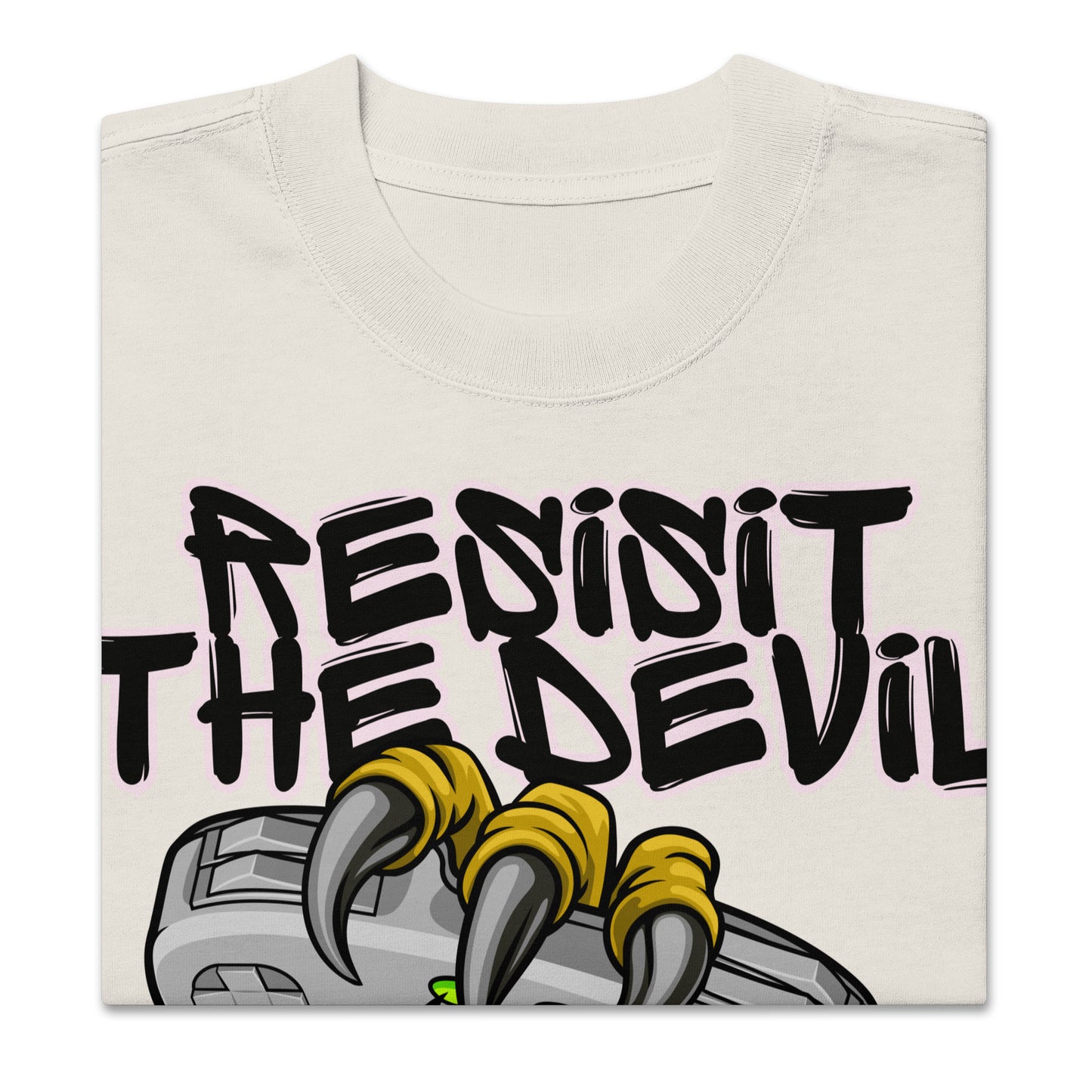 Resist the Devil, Isaiah 11:7, Oversized faded t-shirt