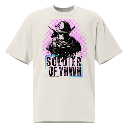 Soldier of Yahweh, 2 Timothy 2:3-4 Oversized faded t-shirt